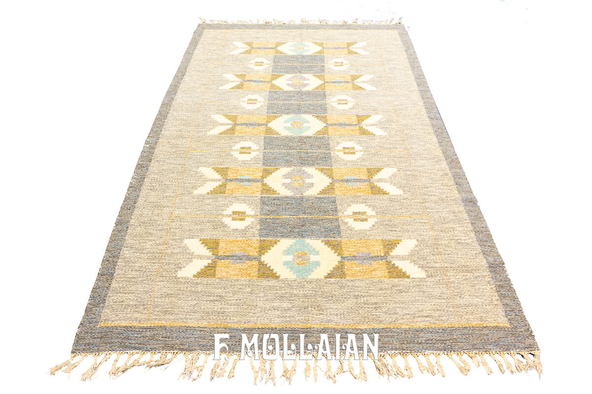 Scandinavian Rug Flat-weaver Rug Gray/Beige Color n°:876357